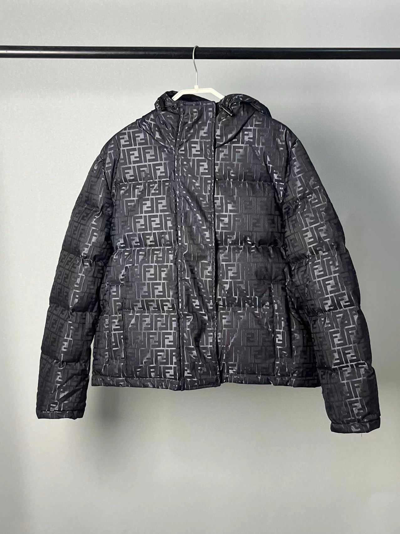 Fendi FF Zucca Monogram Hooded Puffer